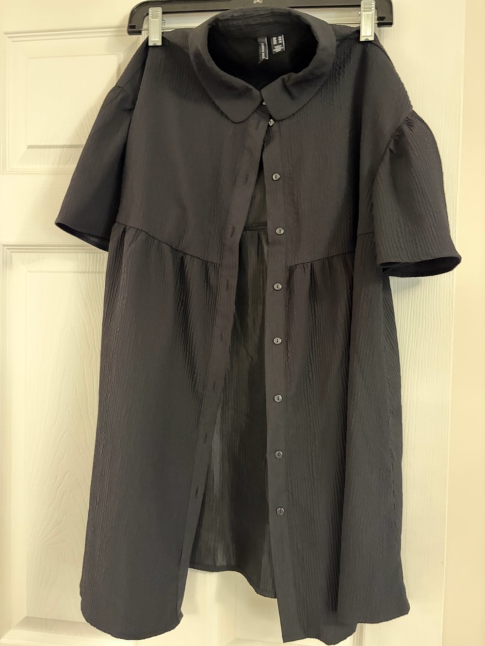 Vero Moda Black Textured Mini Shirt Dress - Picture 2 of 2